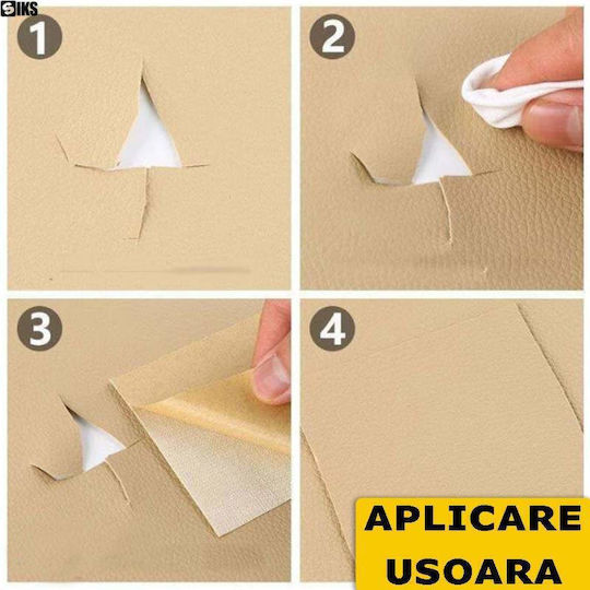 Siks Eco-friendly Leather Film Self-adhesive Sofa Armchair Chair Repair Car Interior Size 75 X 250 Cm Cream
