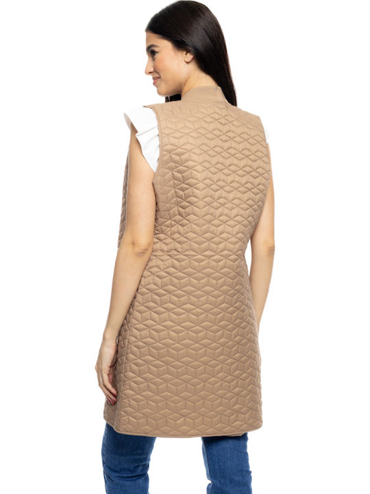 Women's Long Lifestyle Jacket for Spring or Autumn Beige