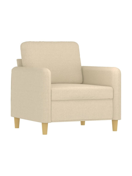 Living Room Furniture Set 3-Seater & 2-Seater & Armchair & Stool Beige