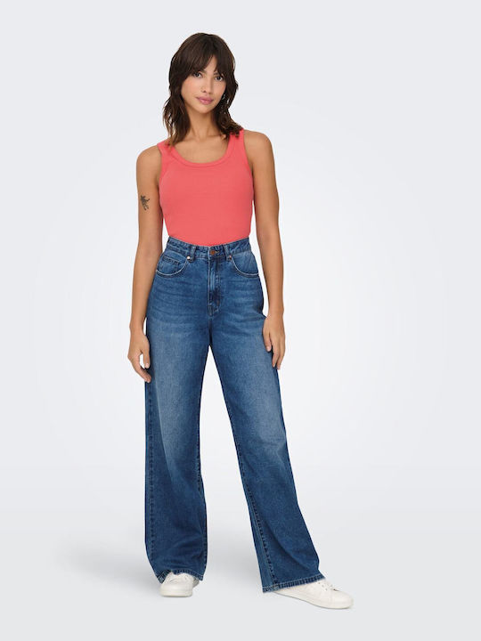 Women's Crop Top with Straps Coral