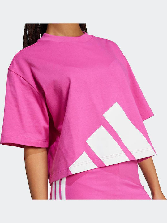 Essentials Big Logo Boyfriend Дамска Спортна Блуза Къс Ръкав Фуксия
