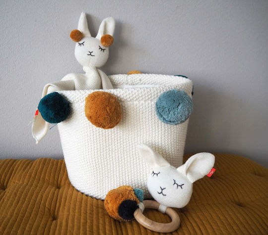 Kikadu Kinder Aufbewahrungskorb aus Stoff Mehrfarbig 40x40cm 1Stück