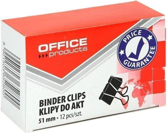 Office Products Κλιπς Μεταλλικά 51mm Μαύρα 12τμχ