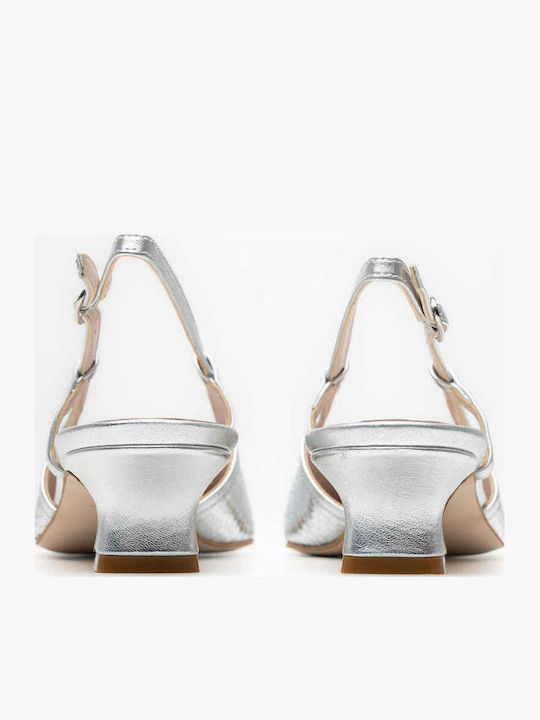 Δερμάτινες Γόβες με Λουράκι Ασημί