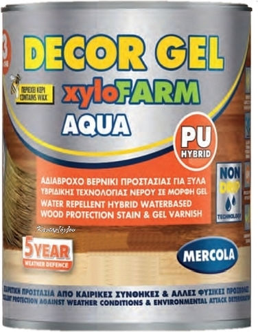 Mercola Decor Xylofarm Пропитка Полиуретан за Вода Сив 750мл