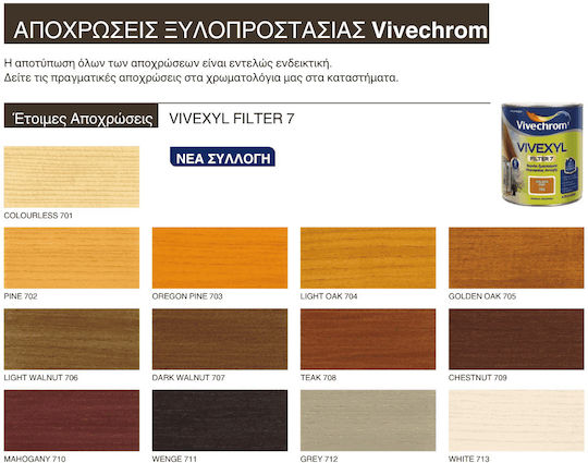 Vivechrom Vivexyl Filter 7 Βερνίκι Εμποτισμού Διαλύτου 702 Πεύκο Σατινέ 750ml