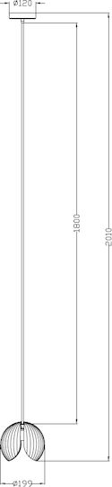 Sun Light Κρεμαστό Φωτιστικό Ροζ LED με Θερμό Λευκό Φως 200x200x20εκ.