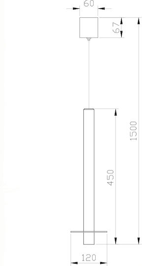 Sun Light Pendant Light 12x150x45cm