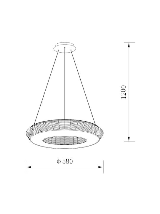 Sun Light Κρεμαστό Φωτιστικό Μπεζ LED 58x120x58εκ.