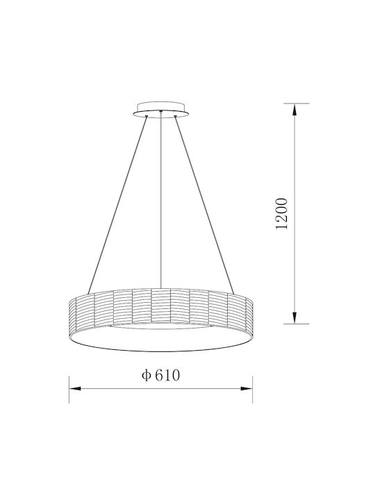 Sun Light Pendant Light Black 61x120x61cm