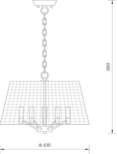 Sun Light Pendant Light Beige 110x110x49cm
