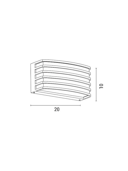 Eurolamp Стенен Външен Плафон E27 IP54 20x10x9εκ.