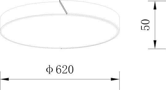 Sun Light Πλαφονιέρα Οροφής 62εκ. Μαύρη