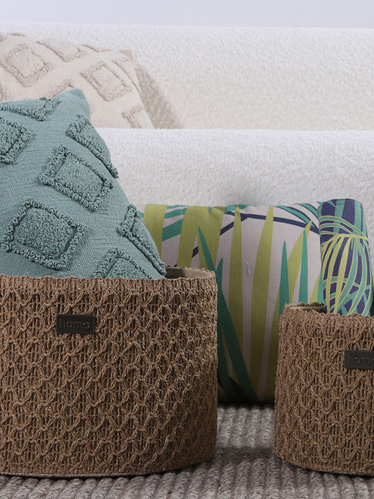 Nef-Nef Homeware Διακοσμητικό Καλάθι Ψάθινο Μπεζ 32x32x20εκ.