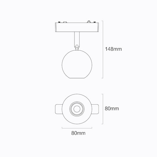 Sun Light Γραμμικό Φωτιστικό Οροφής 10W 10εκ.