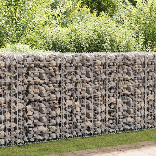 vidaXL Garden Fencing Material with lids 100x80x30cm 1pcs Silver