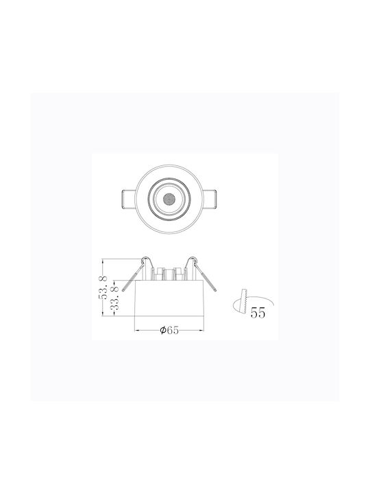 Sun Light Μεταλλικό Χωνευτό Σποτ με Ενσωματωμένο LED και Φυσικό Λευκό Φως Λευκό 6.5x6.5εκ. 1τμχ