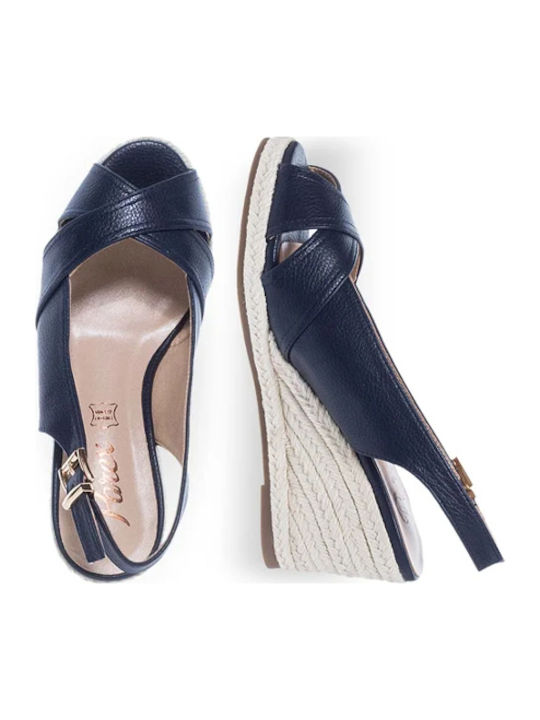 Women's Synthetic Leather Peep Toe Platforms Blue