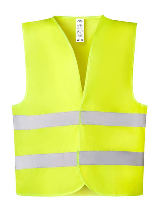 Axon Hi Vis Ανδρικό Γιλέκο Εργασίας με Ανακλαστικές Ταινίες Κίτρινο