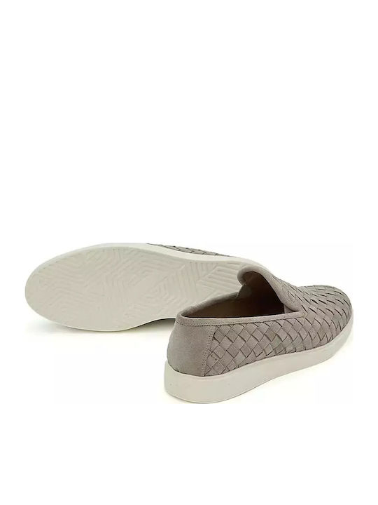 Leder Herren Slip-Ons Beige