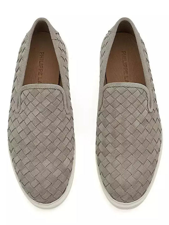 Leder Herren Slip-Ons Beige