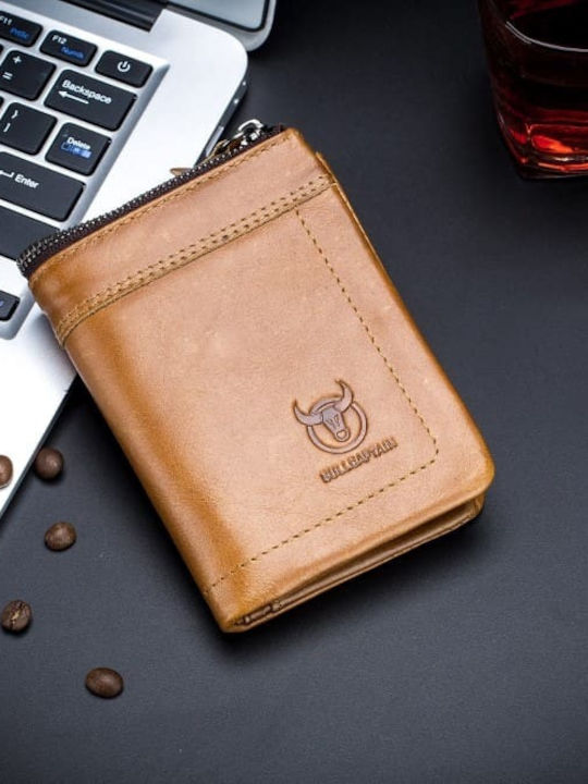 Leather Men's Wallet Classic with RFID Tabac Brown