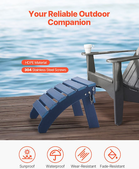 Vevor Adirondack Ottoman 2 Set 18,7l X 18,9w X 13,8h Inch Hdpe Footrest Blue Vevor Adirondack Ottoman 2 Set 18,7l X 18,9w X 13,8h Inch Hdpe Footrest Blue