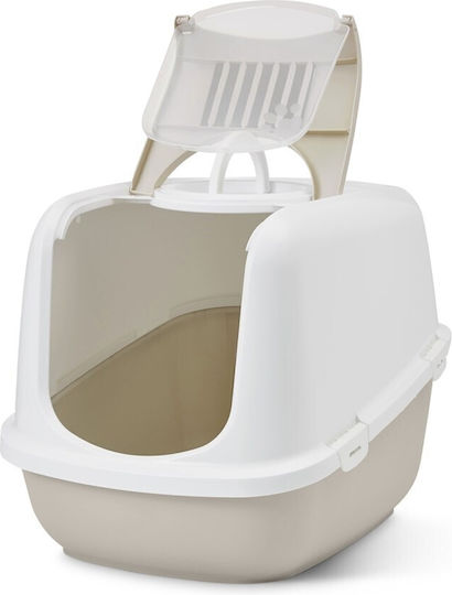 Savic Nestor Jumbo Cat Toilet Closed White L66.5 x W48.5 x H46.5cm