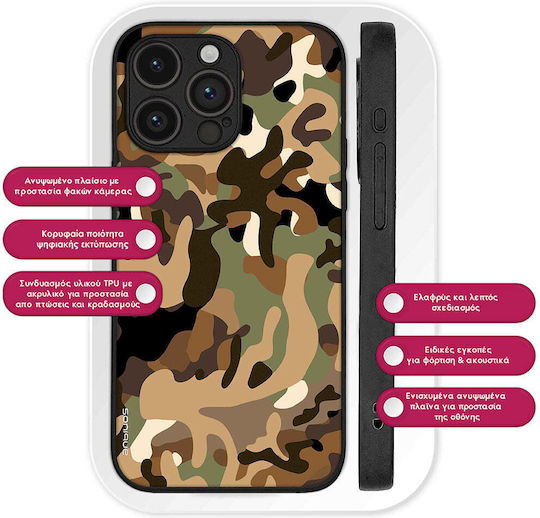 Sonique Camouflage Army Series Case for Motorola Moto G72 Brown