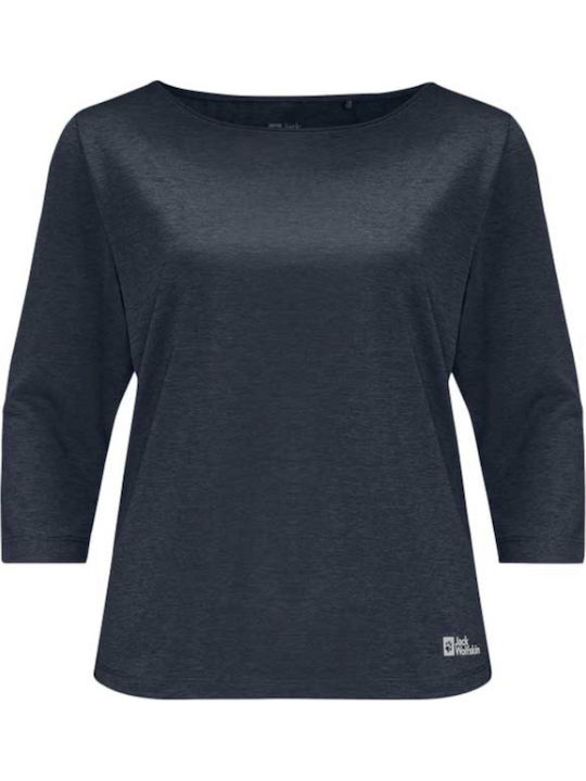 Women's Blouse Long Sleeve Dark Blue