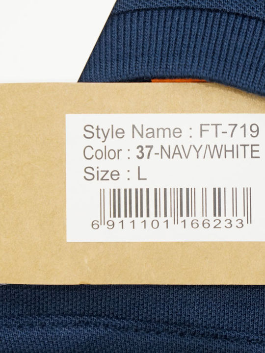 Kurzarmbluse Navy/white