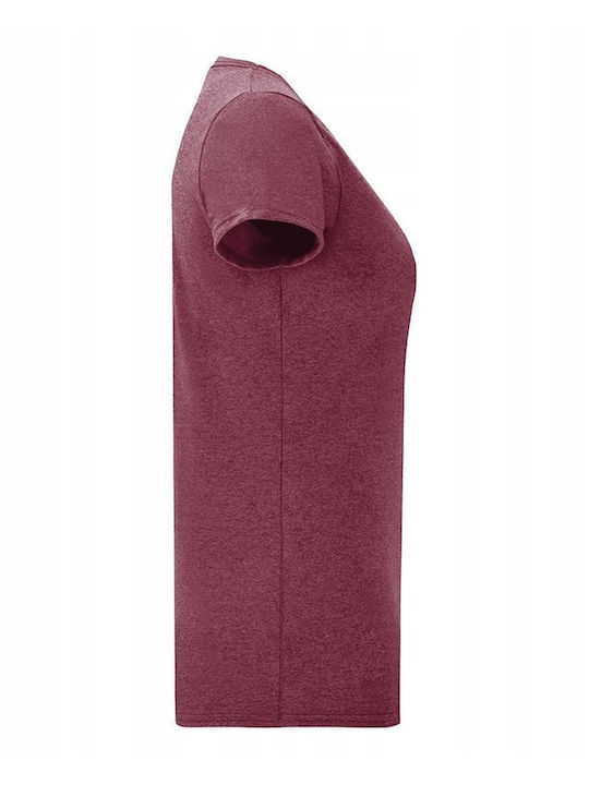 Fruit of the Loom Iconic Werbe-T-Shirt Heather Burgundy