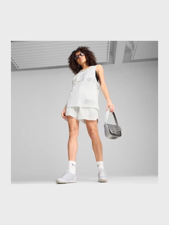 Damen Bluse Ärmellose Weiß