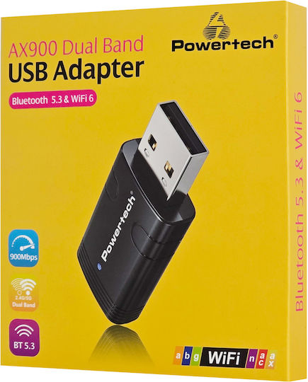 Powertech PT-1387 USB Netzwerkadapter mit Drahtloser Verbindung Wi-Fi 900Mbps