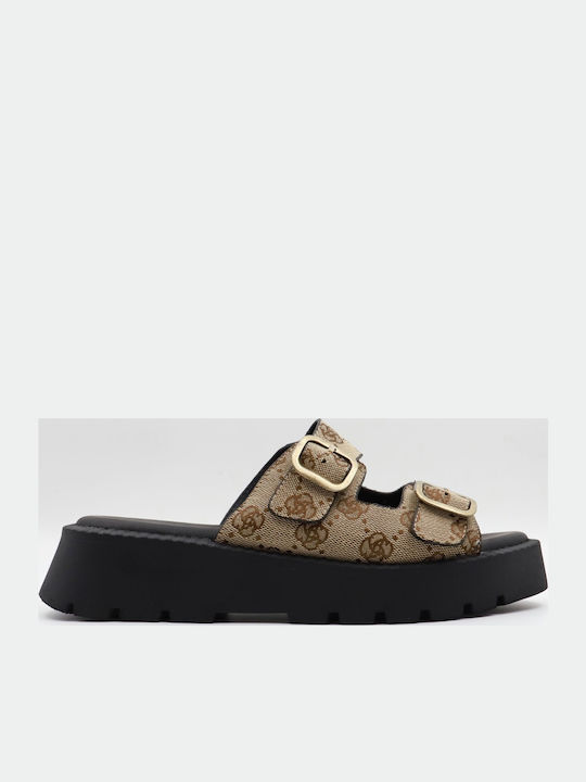 Γυναικεία Σανδάλια Flatforms Καφέ