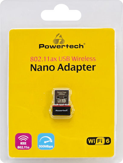 Powertech PT-1383 Αντάπτορας Δικτύου USB με Ασύρματη Σύνδεση Wi-Fi 300Mbps