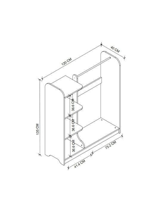 Rozesme Entry Furniture with Shoe Rack Pine Oak 120x40x135cm