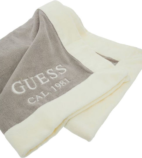 Guess Beach Towel Cotton Gray 180x100cm.