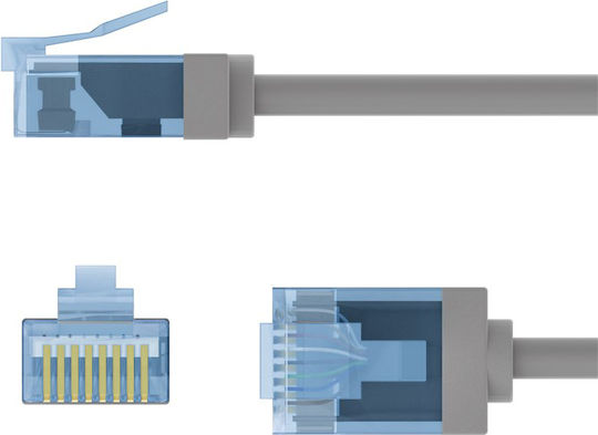 Goobay U/UTP Cat.6a Netzwerkkabel Ethernet 5m Grau