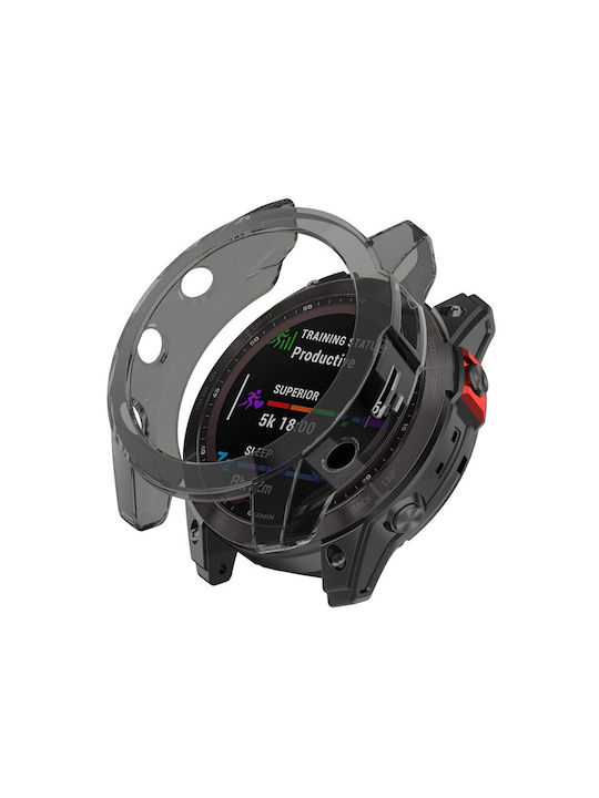 Best Accessories Silicone Case In Black Transparent Color Garmin Fenix 7x Best Accessories Silicone Case In Black Transparent Color Garmin Fenix 7x