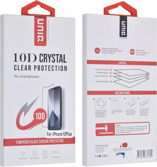 Tuniq Full Face Tempered Glass Μαύρο (iPhone 15 Plus / 16 Plus)