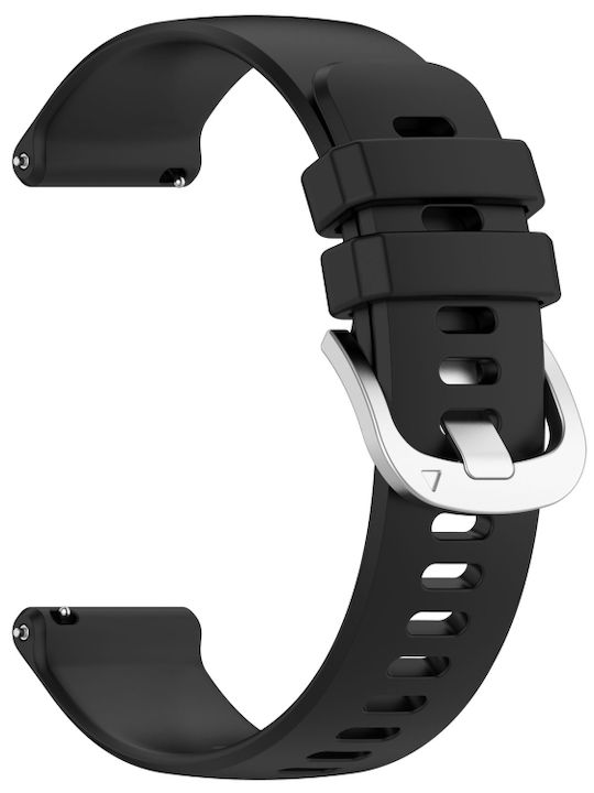 Curea din silicon neagră cu cataramă argintie lucioasă lichidă de 22mm pentru Huawei Watch 4 Pro