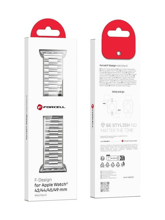 Forcell Λουράκι Ανοξείδωτο Ατσάλι Ασημί (Apple Watch 38/40/41 mm, Forcell)