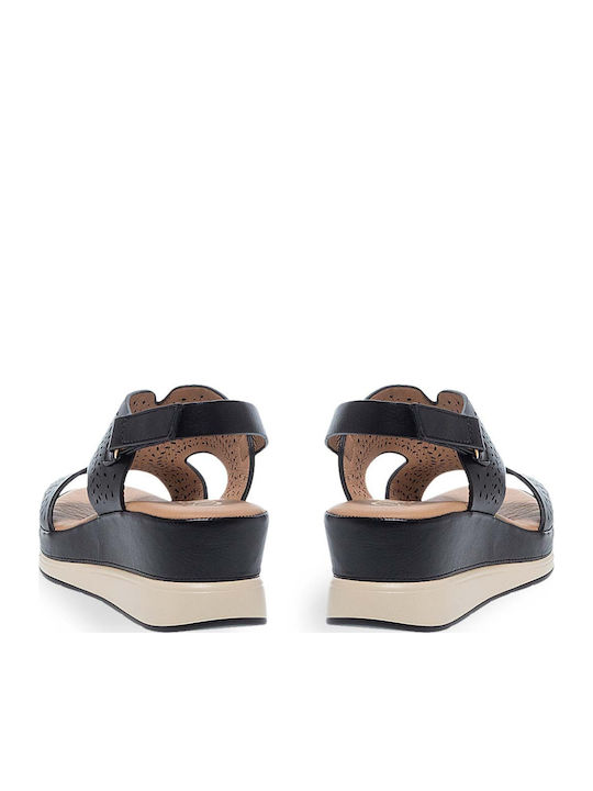 Women's Synthetic Leather Ankle Strap Platforms Black