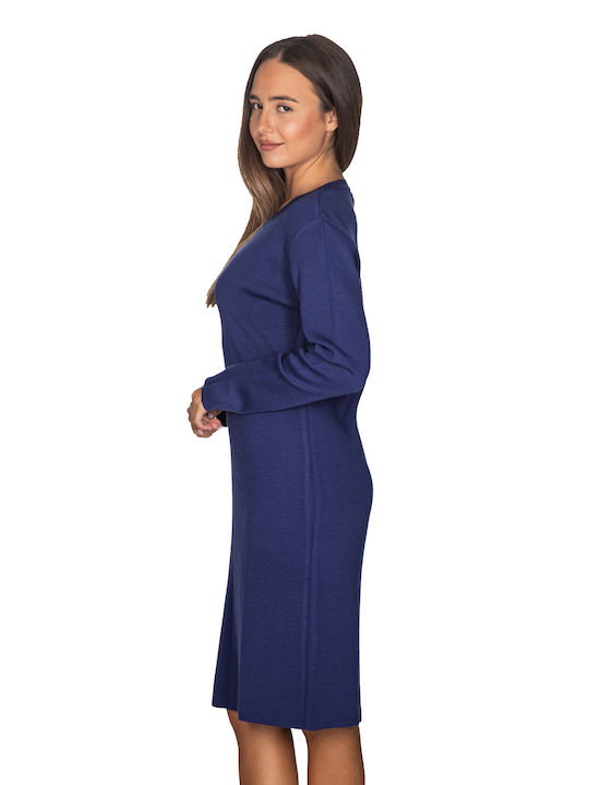 Midi Dress Knitted Blue Purple