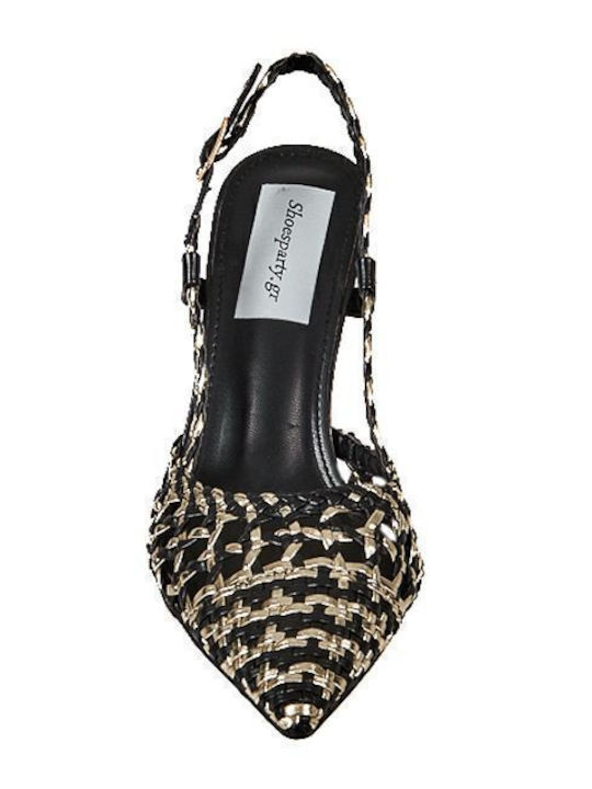Pumps mit Riemchen & hoher Absatz Schwarz