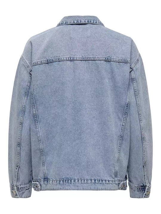 Women's Long Jean Jacket for Spring or Autumn Blue