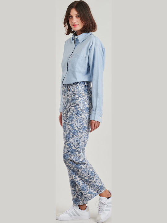 Harlie Μακρυμάνικο Γυναικείο Πουκάμισο Light Indigo Blue