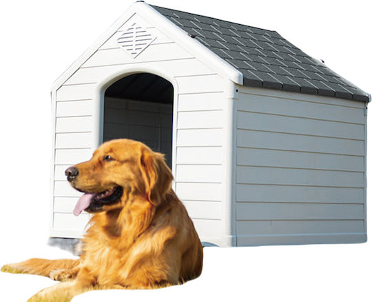 Hundehaus Groß Kunststoff Außenbereich Gray 123x110x114cm