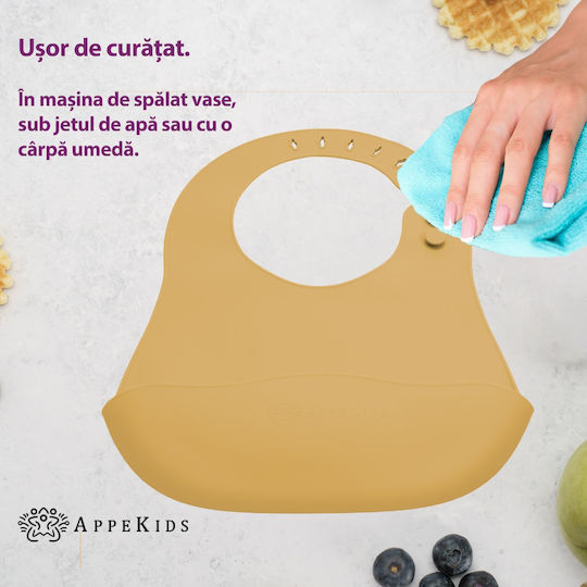 AppeKids Lätzchen Silikon mit Tasche Honey